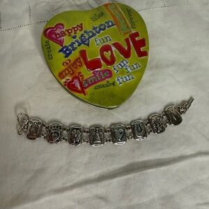 Brighton inspirational reversible Silver Charm Bracelet retired 7.5”